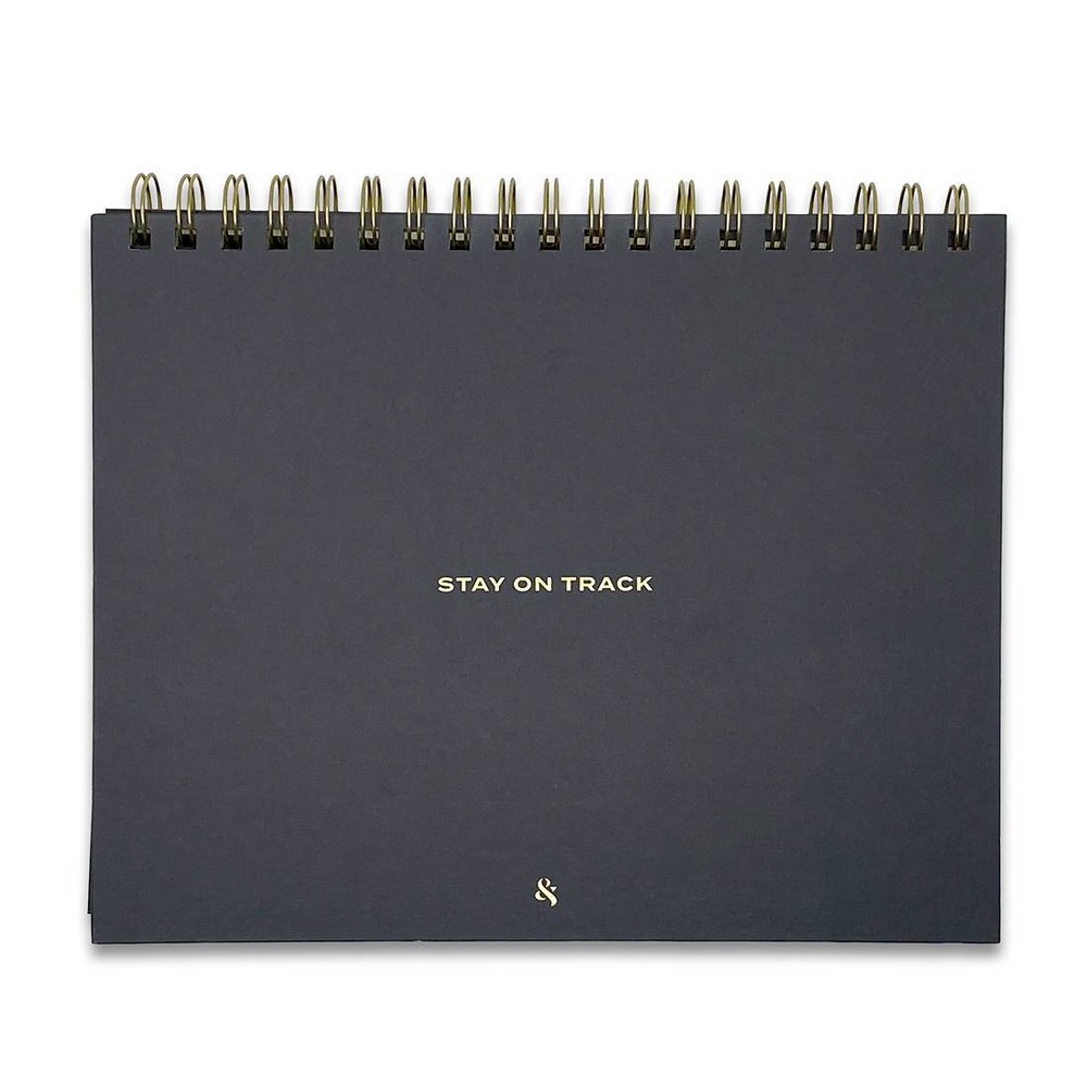 (4 pack ) Undated Planner 8"x10" Stay on Track Black - Wit & Delight