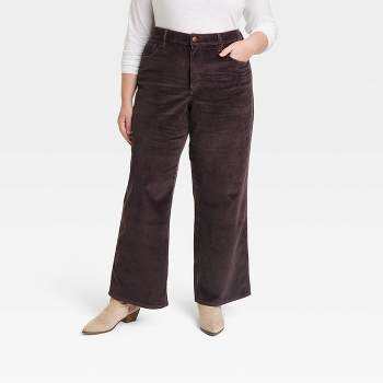 White 100% Cotton Corduroy Wide-legged Pant, Customizable Relaxed Fit Pant,  Mid-rise Pant With Pockets, Plus Size, Petite, Tall Etsw 