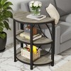 Lirago Gray Half-Round 3-Tier Side Table or End Table Rustic Wood and Black Metal Frame for Storage and Decor - 2 of 4
