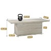 MUUEGM Farmhouse Coffee Table, 35.5" Rustic Wooden Table with Sturdy Frame & Waterproof Top for Living Room - 3 of 4