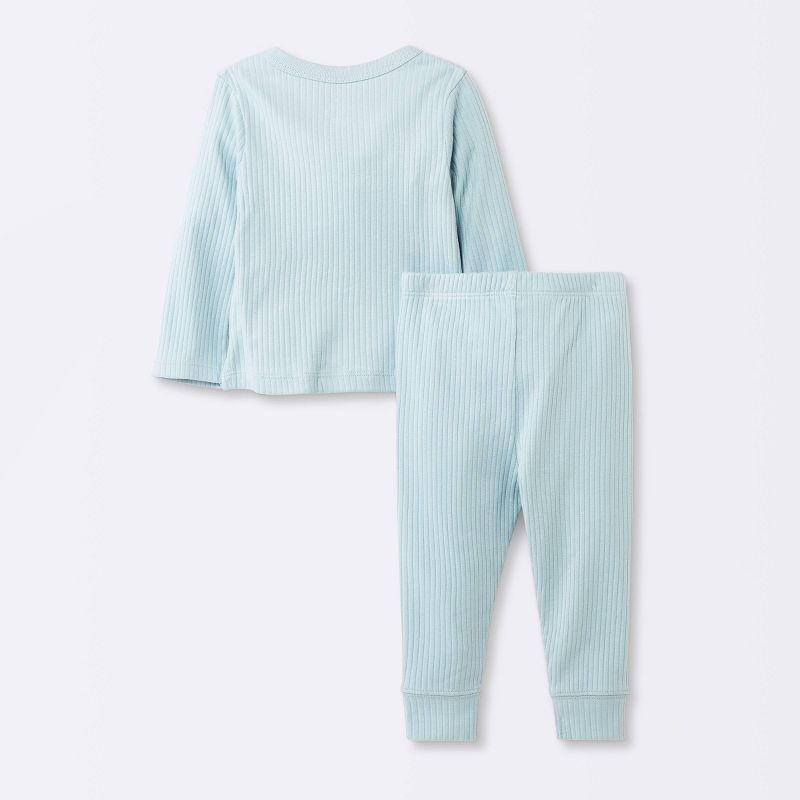 Baby Boys' 2pc Wide Ribbed Side Snap Top & Bottom Set - Cloud Island™ Blue, 3 of 6