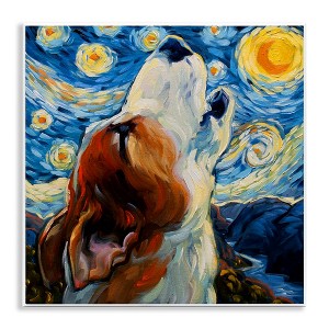 Stupell Industries Howling Dog Classic Painting Wall Plaque Art - 1 of 4