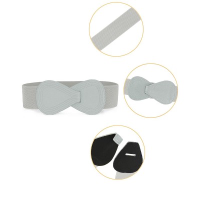 Ceinture Élastique Allegra K - Forme 8 Cuir Synthétique - 19 Couleurs - Taille 68-100 Cm
