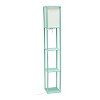 Floor Lamp Etagere Organizer Storage Shelf with 2 USB Charging Ports and Linen Shade - Simple Designs - 3 of 4