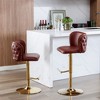 Swivel Barstools Set Of 2, Adjusatble Seat Height, Modern PU Upholstered Bar Stools With The Whole Back Tufted - 2 of 4