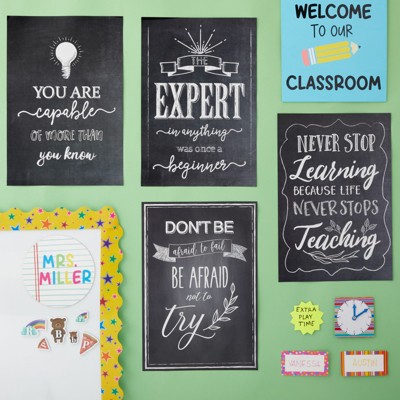 Chalkboard Design Motivational Quote Posters, 13x19 Inches, 20-Pack