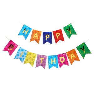 Unique Bargains Birthday Letters Party Bunting Banner 6.7" x 4.7" Circular Style 1 Pc - 1 of 4