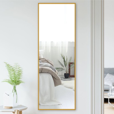 Dovelina Modern Rectangular Aluminium Fine Edge Black Hanging Mirror Decorative Wall Mirror