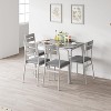 Dining Table Set for 4 with Rectangular Wood Top and Cushioned Chairs, 5 Piece Kitchen & Dining Room Sets for Small Space, Apartment - 3 of 4