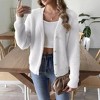 Womens Cardigan Knit V Neck Button Front Casual Cardigan Sweater White XL - 3 of 4
