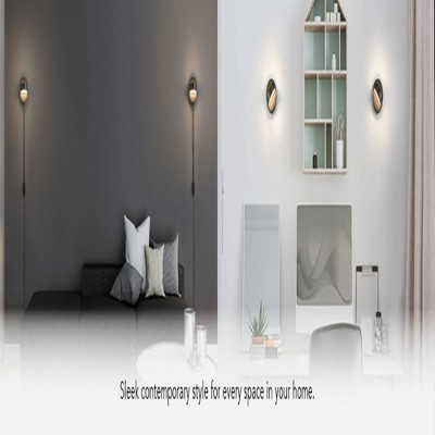 2pk Magnus LED Integrated Wall Sconces - Globe Electric: Contemporary Design, 350-Degree Light Rotation, ETL Listed