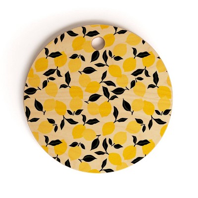 13" Wood Alisa Galitsyna Lemon Garden Cutting Board - society6