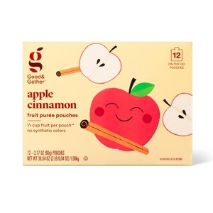 Apple Cinnamon Fruit Puree Pouches - 12ct - Good & Gather™ - 1 of 4