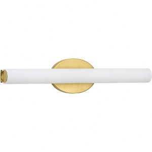 Progress Lighting Parallel 1-Light LED Bath Vanity Fixture, Steel, Satin Brass, Opal Glass Shade - 1 of 4