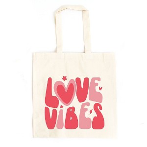 City Creek Prints Love Vibes Stars Canvas Tote Bag - 15x16 - Natural - 1 of 2