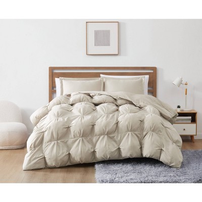 Truly Soft 2pc Twin/Twin Extra Long Cloud Puffer Comforter Set Beige