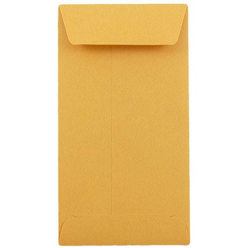 JAM PAPER #3 Coin Business Colored Envelopes - 2 1/2 x 4 1/4 - Brown Kraft Manila - 50/Pack