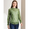 INSPIRE CHIC Women's Crochet Lace See-Through Ruffle Frill Neck Floral Elegant Blouse - 3 of 4