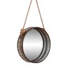 Vintiquewise Galvanized Metal Framed Round Wall Mirror with Rope - 3 of 4