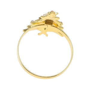 Unique Bargains Napkin Holder Rings Stainless Steel Green Gold Tone 1 Pc - 1 of 3