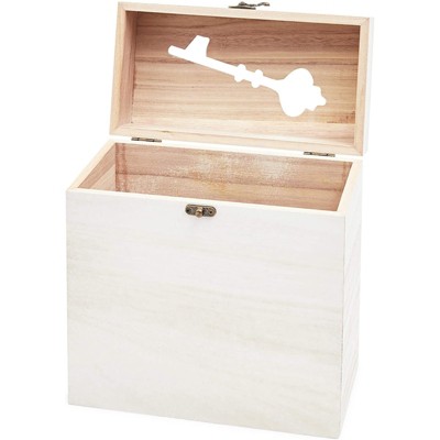 Juvale Wooden Wedding Card Box for Reception With Clasp and Slot, 9.75 x 5 x 10 Inches, White