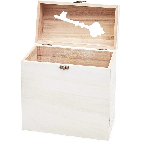 wooden box with lock and slot