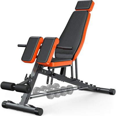 GIKPAL Multi-Functional FID Weight Bench – Hyper Back Extension, Roman Chair, Adjustable Incline Decline Bench,Support up to 1000lbs