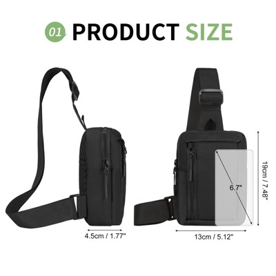 Unique Bargains Small Anti-Theft Crossbody Sling Backpack Nylon Chest Bag Fanny Pack Black — фото 3