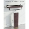 Floating bathroom shelf with towel rail; bathroom/living/kitchen/bedroom wall shelf set of 2; light brown; dark brown; black - 3 of 4