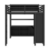 Bellemave Metal Loft Bed with Wardrobe And L-shaped Desk,  Loft Bed with Storage Cubes and Shelves, Heavy Duty Loft Bed for Kids Teens Adults, Black - 3 of 4