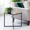 Ludlow Metal Side Table Black - Finch: Modern Rectangle Accent Table, Tempered Glass Top - image 2 of 4