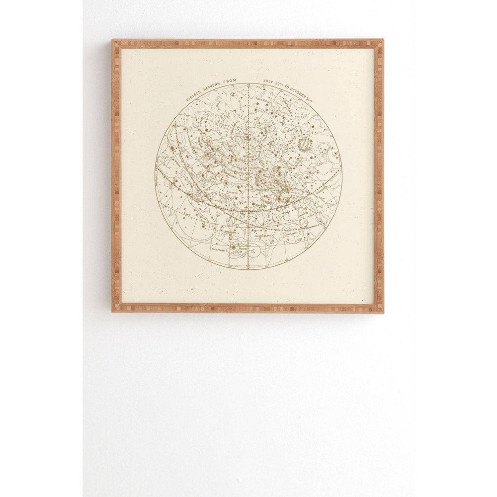 Photos - Other Decoration 12" x 12" Florent Bodart Aster Visible Heavens Framed Wall Art Beige - Deny Designs