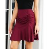 Clearlove Women Ruched Ruffle Short Skirt High Waisted Stretch Pleated Tennis E-Girls 90s A-Line Mini Skirt - 2 of 4