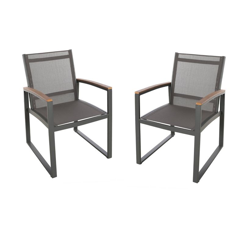 Glasgow 2pk Aluminum &#38; Mesh Dining Chairs - Gray - Christopher Knight Home, 3 of 9