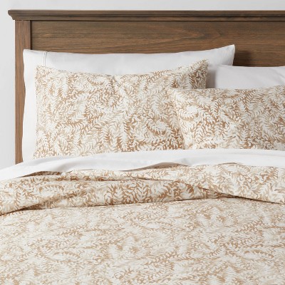 Full/Queen Botanical Family-Friendly Duvet & Sham Set Neutral - Threshold™