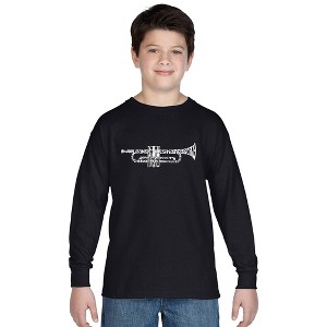 LA Pop Art Boy's Word Art Long Sleeve - Trumpet - 1 of 4