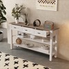Bella Depot 63'' Console Table with 3 Wooden Drawers and Shelf,Metal Legs - 2 of 4