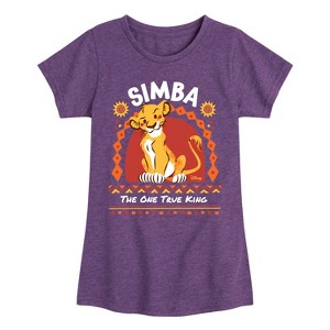 Girls' - Disney - Simba Fitted Short Sleeve Graphic T-Shirt - 1 of 4