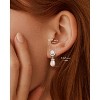 Molenia Pearl Drop Earrings, S925 Silver Dangle Earrings, Convertible Stud Earring, Cubic Zirconia Gemstone, Bridal Earrings,  Birthday Gift For Her - 3 of 4