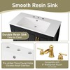 36" Freestanding Bathroom Vanity with Resin Sink, Soft-Close Cabinet & 4 Drawers, Gold Metal Handles, Open Back Design - 2 of 4