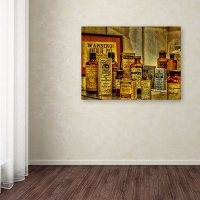 Vintage Medicine Bottles Canvas Art in 32" x 24" Size