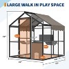 Aluminum Extra Large Outdoor Cat Enclosure for Multiple Cats, Large Cat Run, Cats Run Enclosure Walk in Kitten Condo with Channels, UV Proof Cover - 3 of 4