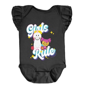 The Juniper Shop Mini Smiley Girls Rule Flutter Sleeve Bodysuit - 1 of 4