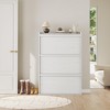 Shoe Cabinet with 3 Flip Drawers, Modern Shoe Storage for Entryway, Wooden Shoe Organizer Cabinet with Adjustable Shelf - 3 of 4