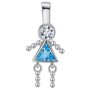 Baby Boy Birthstone Charm for Mom |Girl Birthday Kids for Family Tree Grandma Grandkids Necklace by Ginger Lyne CZ  Sterling Silver - 1 of 4