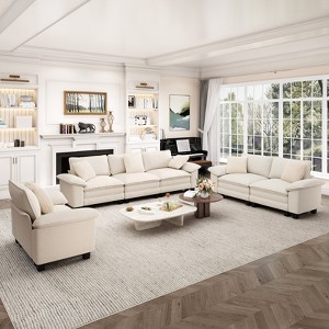 Captiva Designs Cloud Modular Loveseat Sofa Set, Comfy 2-Piece Deep Seat Couch for Living Room, Corduroy & Chenille Fabric - 1 of 4