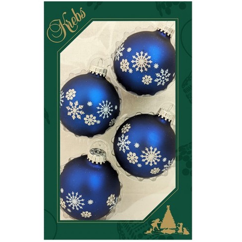 Christmas By Krebs Decorated Glass Christmas Tree Ornaments - Blue W ...