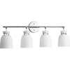 Progress Lighting Lexie 4-Light Vanity Light, Polished Chrome, Opal Glass Shades, Damp Rated. Versatile and modern for contemporary and mid-century - 3 of 3