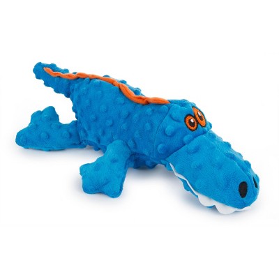 Photo 1 of goDog PlayClean Gator Squeaker Plush Pet Toy for Dogs & Puppies - Blue, Large