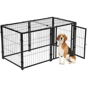 Garvee 42 Inch Heavy Duty Foldable Dog Crate with Removable Tray Wheels Dual Feeding Doors and Divider - 1 of 4